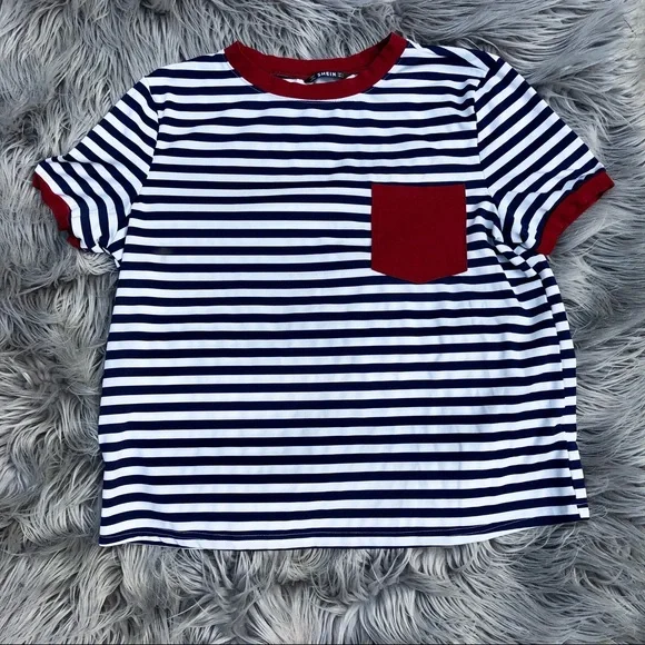 Merona + Shein Emo Stripe T-Shirt Trio, Size M - Picture 9 of 11